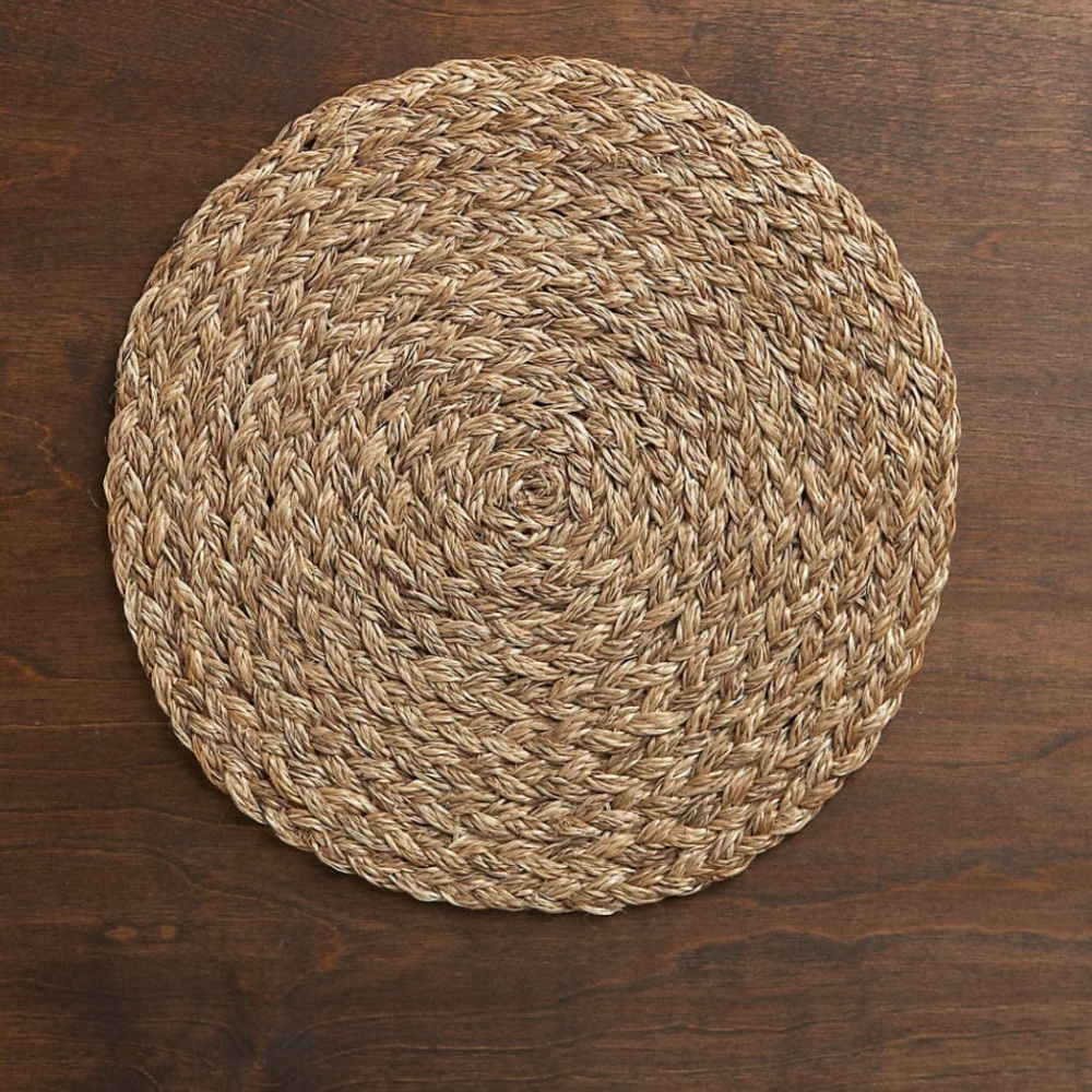 NWOT BALI ROUND WOVEN PLACEMAT- Crate & Barrel